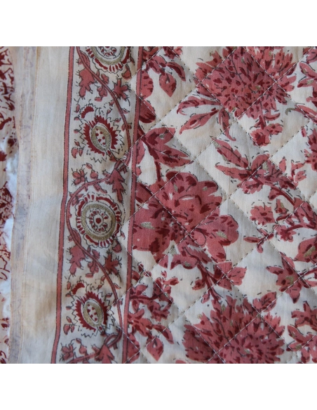 Anjali - Tissu indien matelassé double face coton hand block largeur 100cm