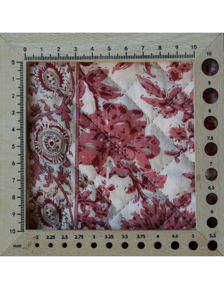 Anjali - Tissu indien matelassé double face coton hand block largeur 100cm