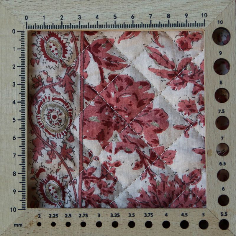 Anjali - Tissu indien matelassé double face coton hand block largeur 100cm