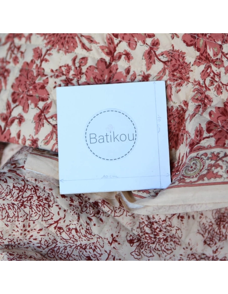 Anjali - Tissu indien matelassé double face coton hand block largeur 100cm