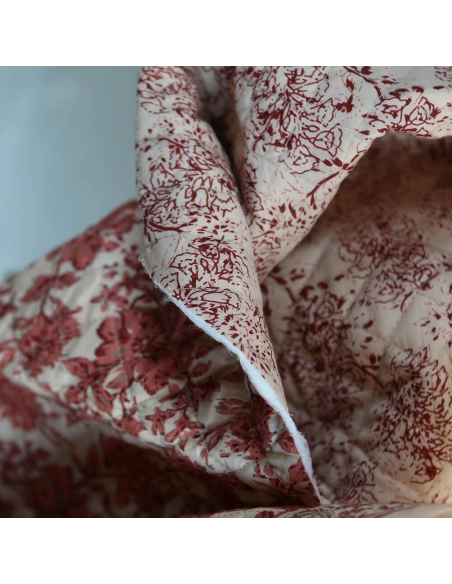 Anjali - Tissu indien matelassé double face coton hand block largeur 100cm