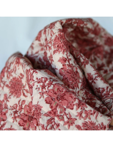 Anjali - Tissu indien matelassé double face coton hand block largeur 100cm