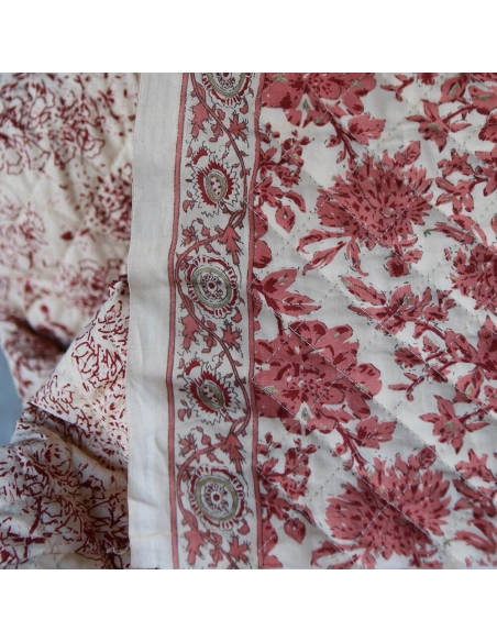 Anjali - Tissu indien matelassé double face coton hand block largeur 100cm