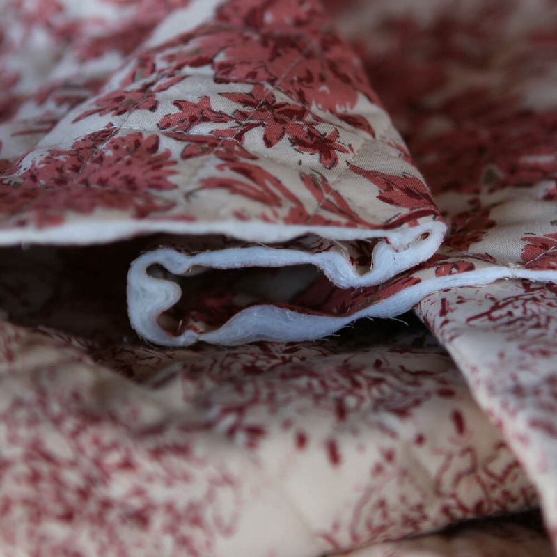 Anjali - Tissu indien matelassé double face coton hand block largeur 100cm