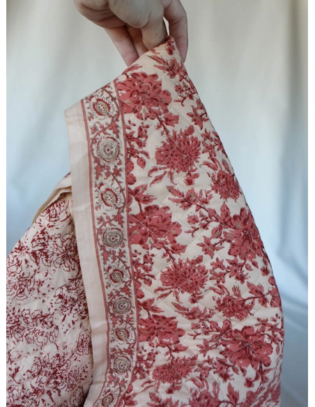 Anjali - Tissu indien matelassé double face coton hand block largeur 100cm