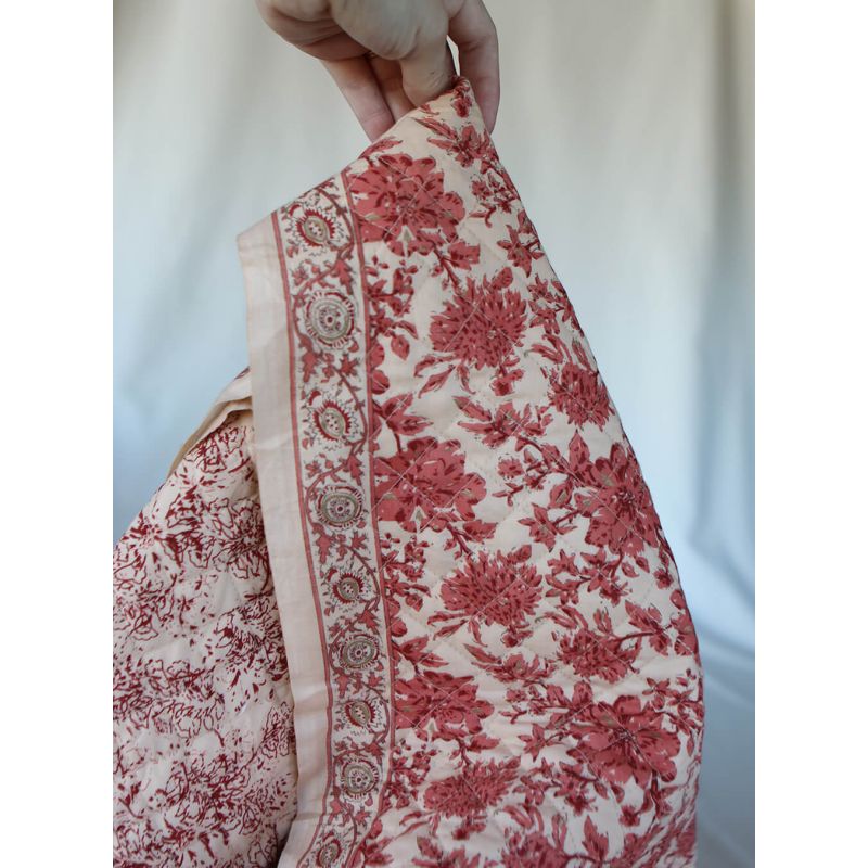 Anjali - Tissu indien matelassé double face coton hand block largeur 100cm