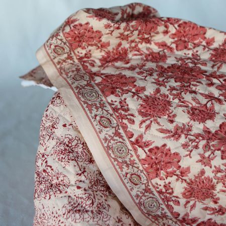 Anjali - Tissu indien matelassé double face coton hand block largeur 100cm Anjali - Tissu indien matelassé double face coton hand block largeur 100cm