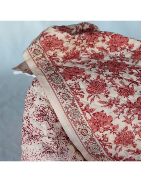 Anjali - Tissu indien matelassé double face coton hand block largeur 100cm
