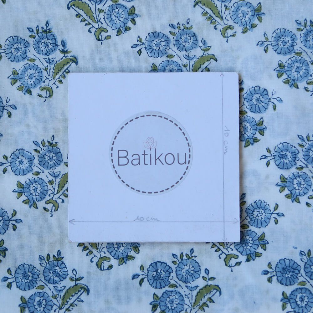 Anika - Tissu indien coton hand block traditionnel