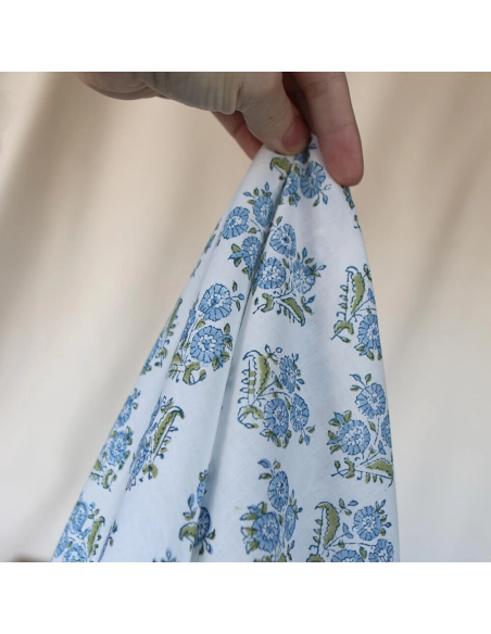 Anika - Tissu indien coton hand block traditionnel