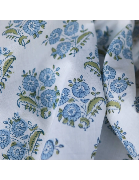 Anika - Tissu indien coton hand block traditionnel