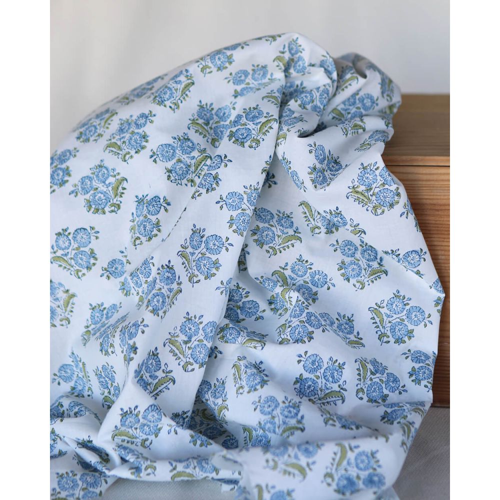 Anika - Tissu indien coton hand block traditionnel