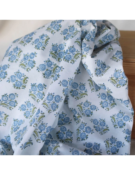 Anika - Tissu indien coton hand block traditionnel