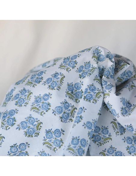 Anika - Tissu indien coton hand block traditionnel