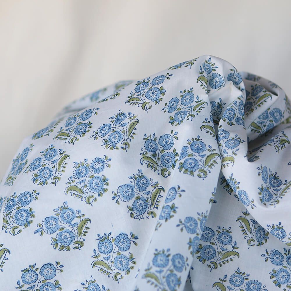 Anika - Tissu indien coton hand block traditionnel