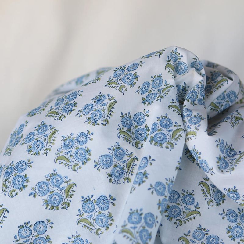 Anika - Tissu indien coton hand block traditionnel