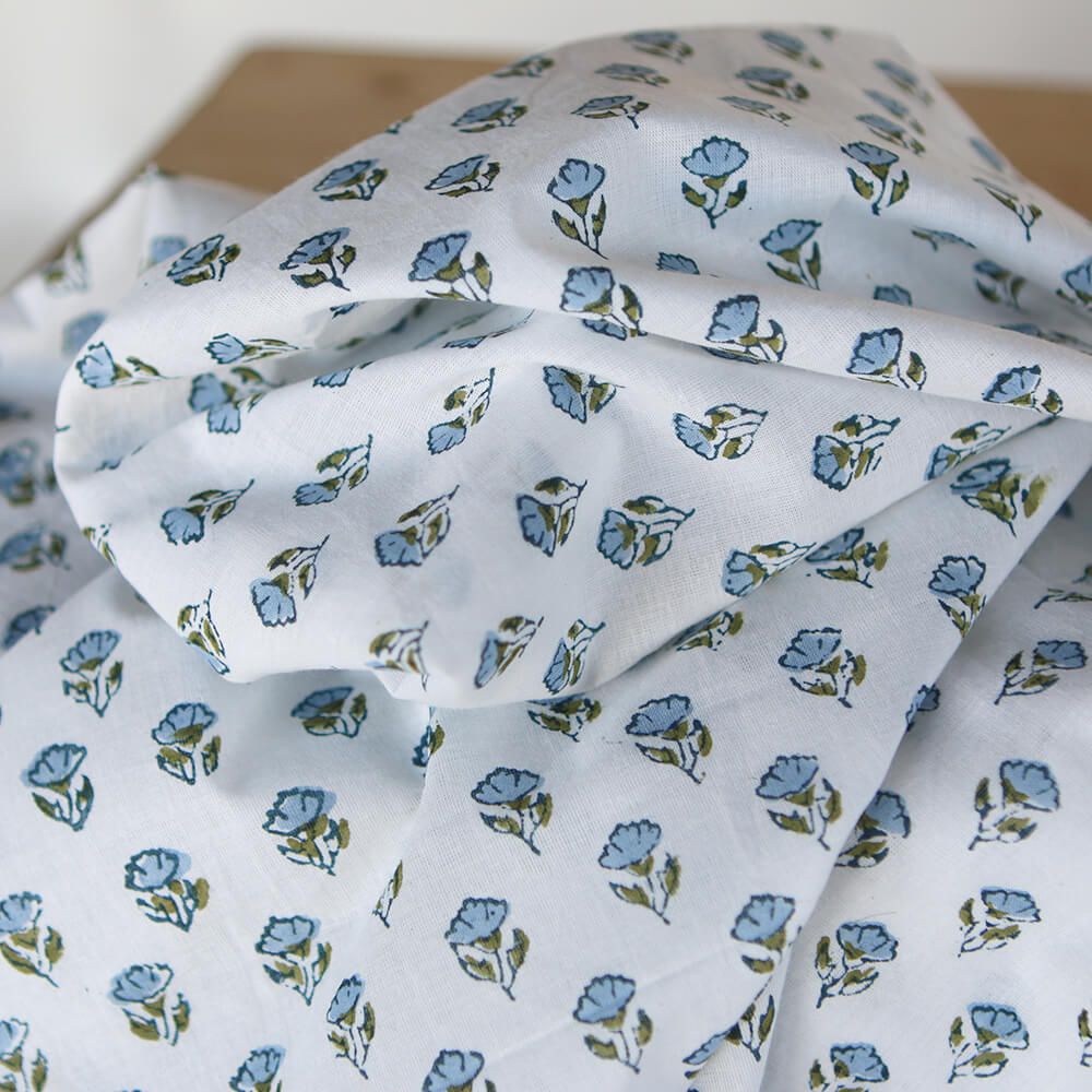 Anika B - Tissu indien coton hand block traditionnel