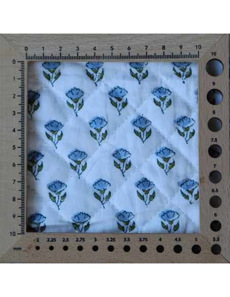 Anika - Tissu indien matelassé double face coton hand block largeur 100cm