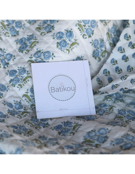 Anika - Tissu indien matelassé double face coton hand block largeur 100cm