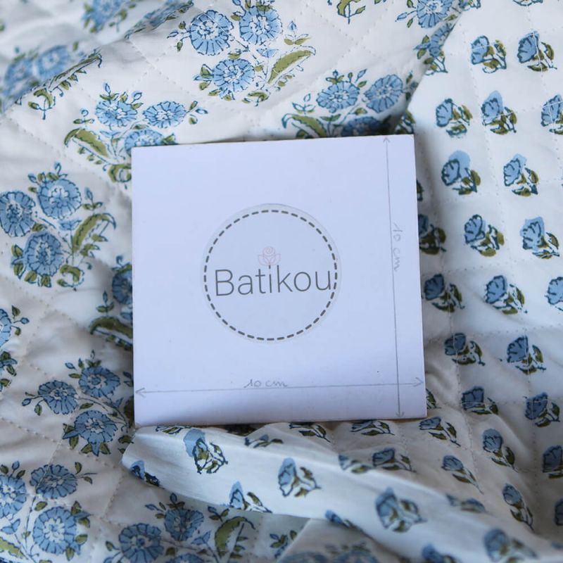 Anika - Tissu indien matelassé double face coton hand block largeur 100cm