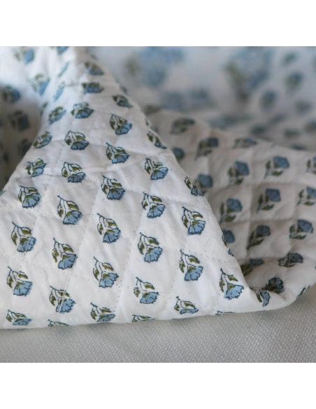 Anika - Tissu indien matelassé double face coton hand block largeur 100cm