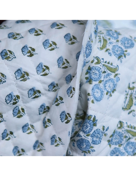 Anika - Tissu indien matelassé double face coton hand block largeur 100cm