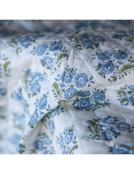Anika - Tissu indien matelassé double face coton hand block largeur 100cm