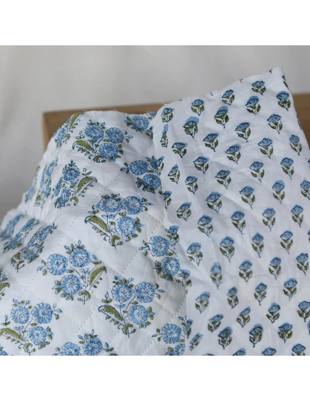 Anika - Tissu indien matelassé double face coton hand block largeur 100cm