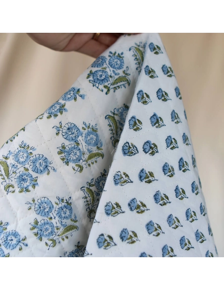 Anika - Tissu indien matelassé double face coton hand block largeur 100cm