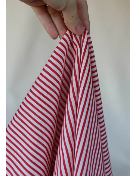Rayures rouge - Tissu indien coton hand block traditionnel