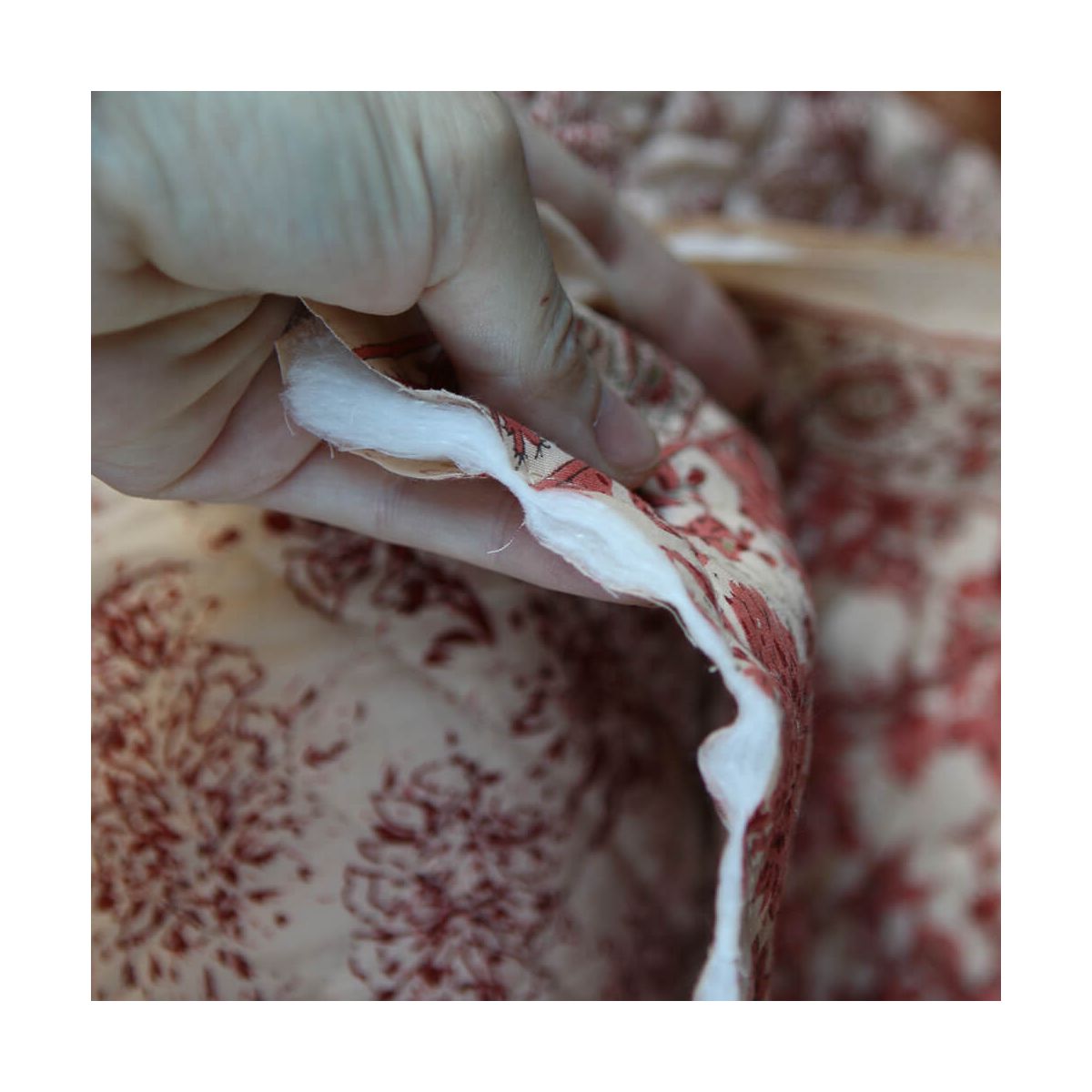 Anjali - Tissu indien matelassé double face coton hand block largeur 100cm