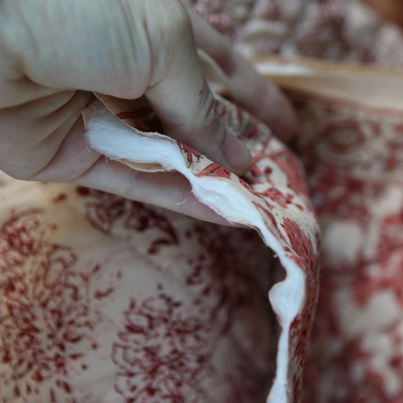 Anjali - Tissu indien matelassé double face coton hand block largeur 100cm