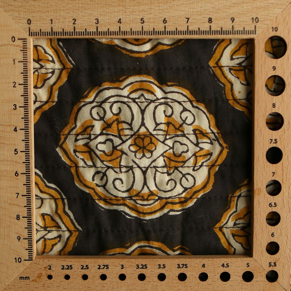 copy of Nisha & rayures - Tissu indien matelassé double face coton hand block teal largeur 100cm