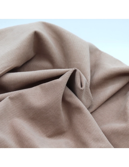 Velours milleraies coton organique coloris praline clair
