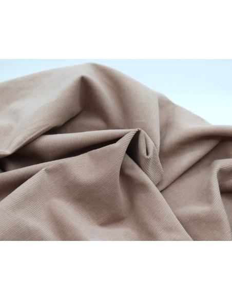 Velours milleraies coton organique coloris praline clair