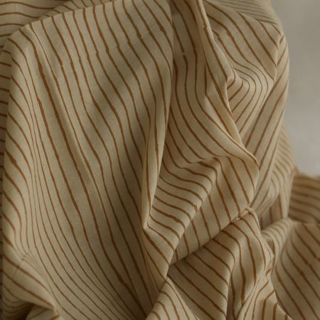 Tissu indien coton hand block traditionnel rayures