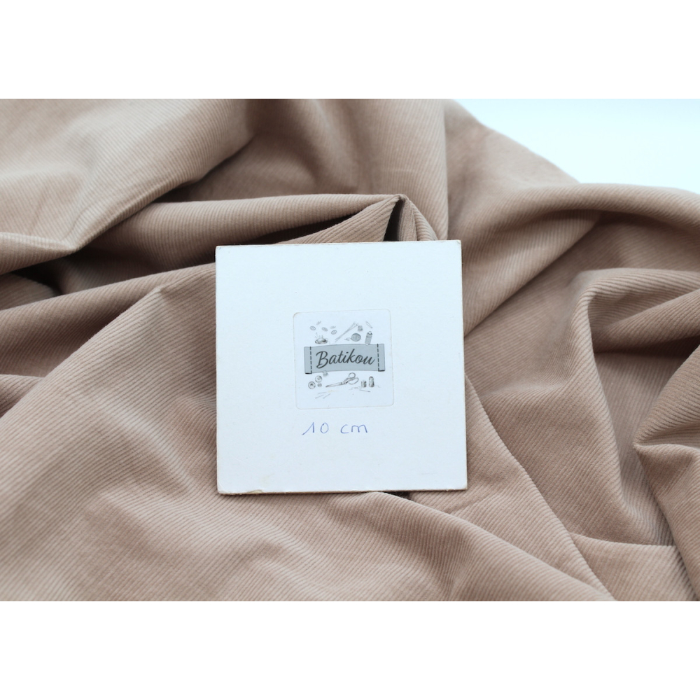 Velours milleraies coton organique coloris praline clair