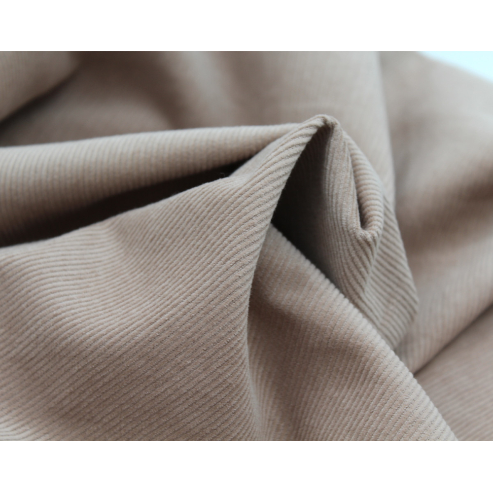 Velours milleraies coton organique coloris praline clair