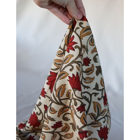 Shaivan - Tissu indien en coton imprimé main Hand Block