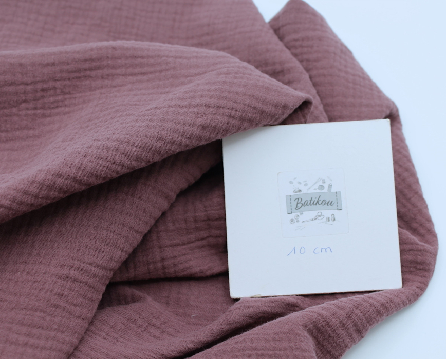 Double gaze de coton BIO unie figue