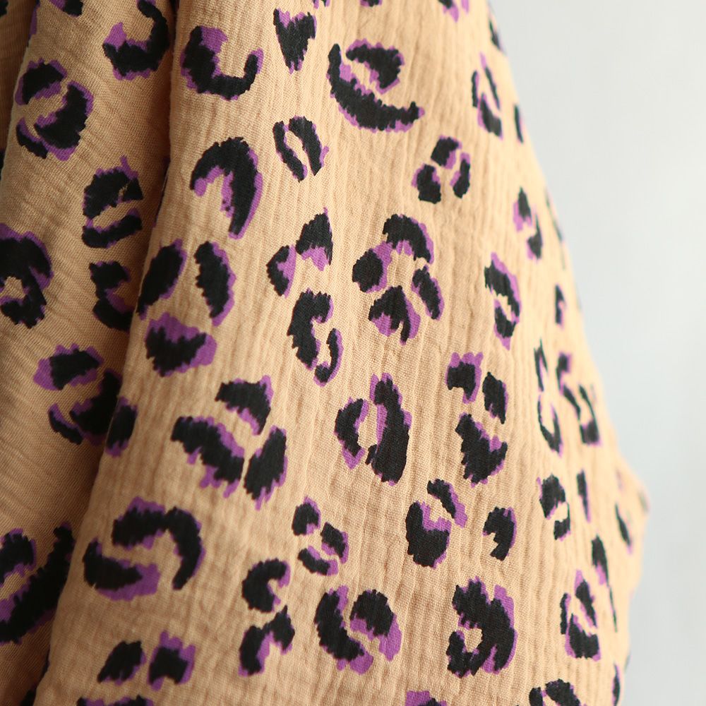 Double gaze de coton Fauve Graou fond camel