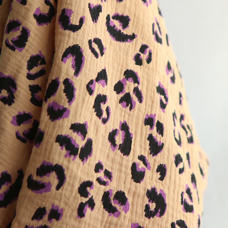 Double gaze de coton Fauve Graou fond camel