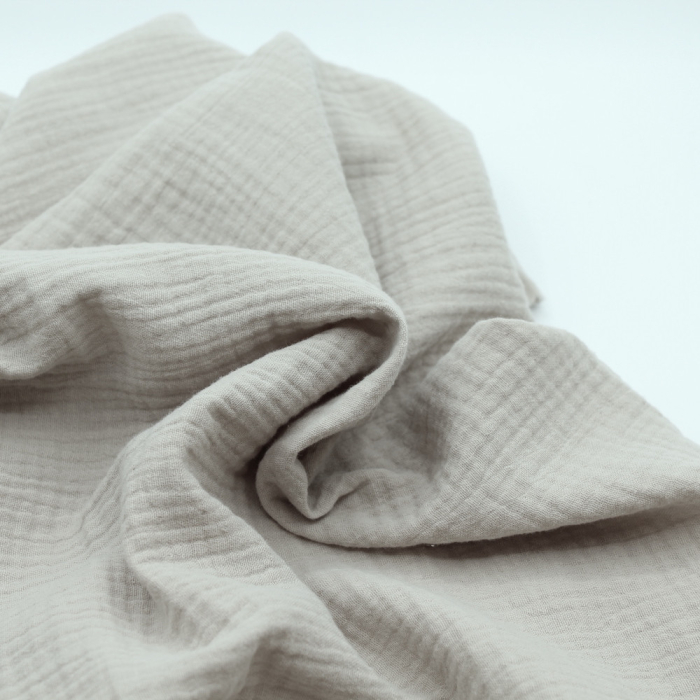 Double gaze de coton BIO unie grège