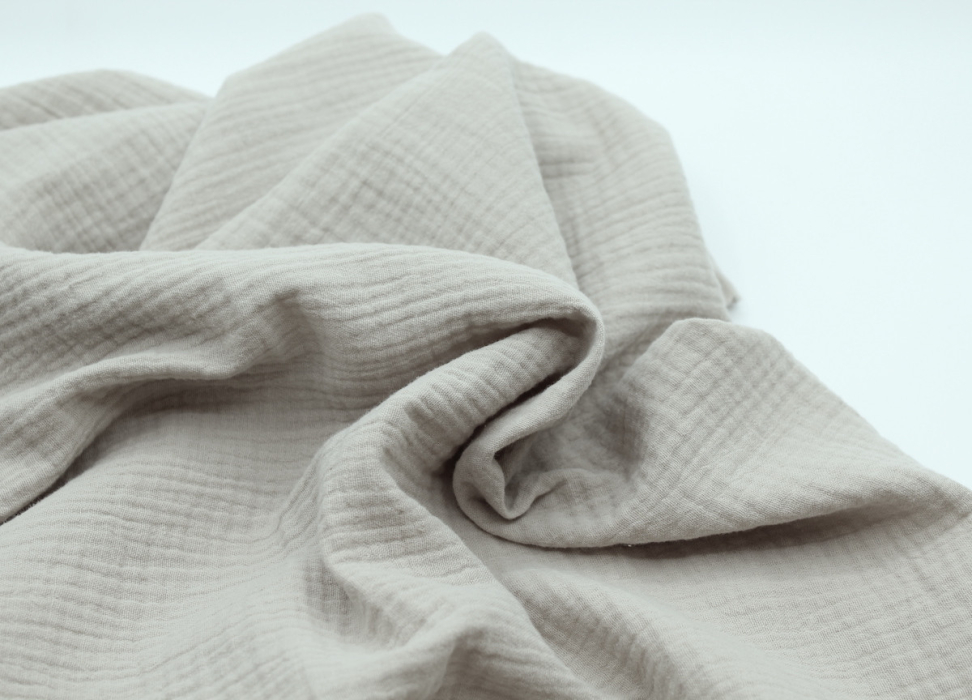 Double gaze de coton BIO unie grège