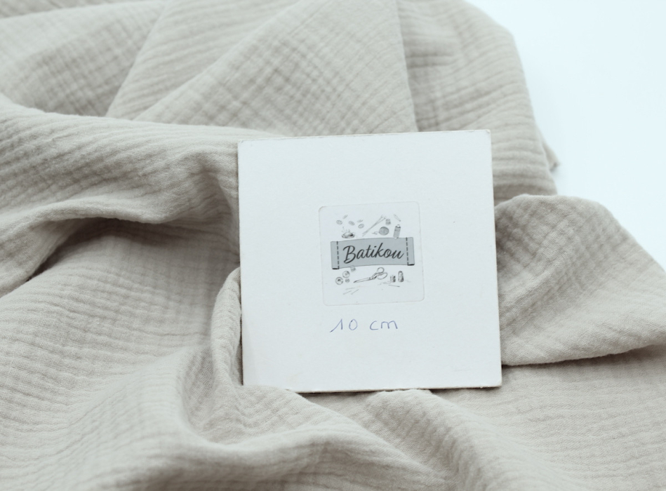 Double gaze de coton BIO unie grège