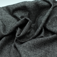 Tissu chevrons texturé coton / laine coloris noir Batikou - 1