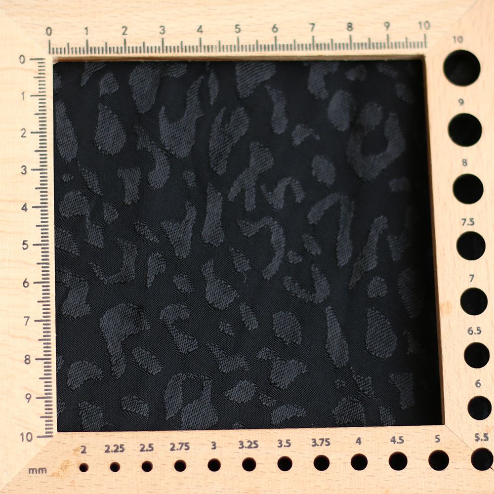 Lea - Viscose tissage jacquard graou / léopard noir