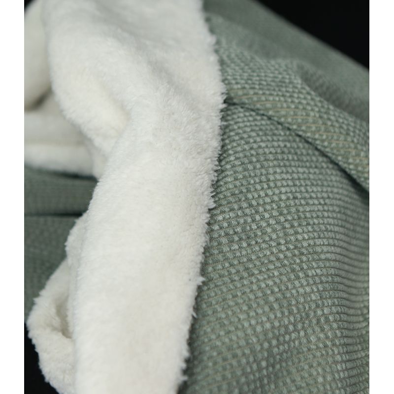 Norton - Velours à côtes doublé moumoute / fourrure sauge