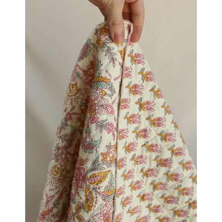 Naveen - Tissu indien matelassé double face coton hand block largeur 100cm