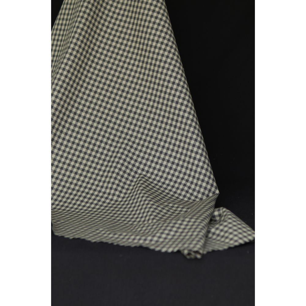 Coton vichy chiné kaki carreaux 5mm